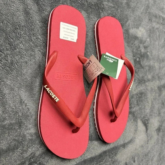 Lacoste Men's Nosara Flip Flop Red - Picture 3 of 14